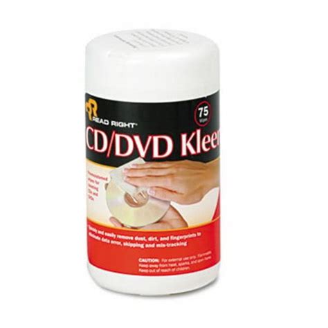 2pk Read Right Cddvd Kleen Surface Wet Wipes 75tub