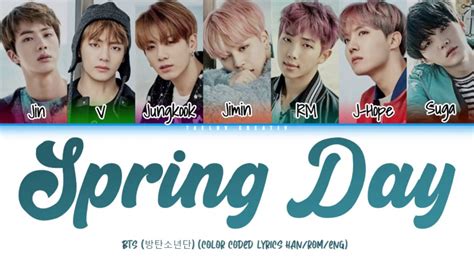 Bts 방탄소년단 Spring Day 봄날 Color Coded Lyrics Hanromeng Youtube