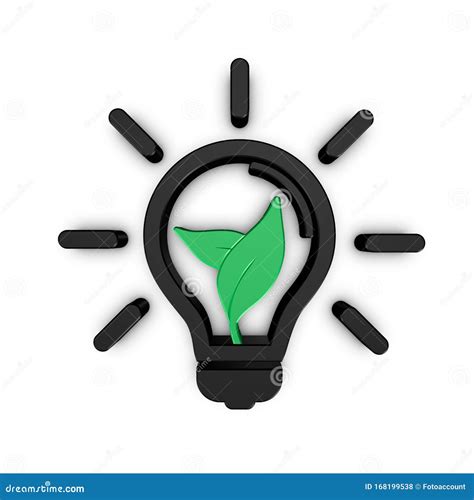 Light Bulb Icon Concept Of Natural Energy Sources 3d Illustration