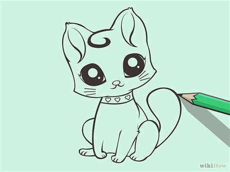 Cat anime drawing kavaii animated cartoon, painted white cat, watercolor painting, blue, white png. Animated Cat Drawing at GetDrawings | Free download