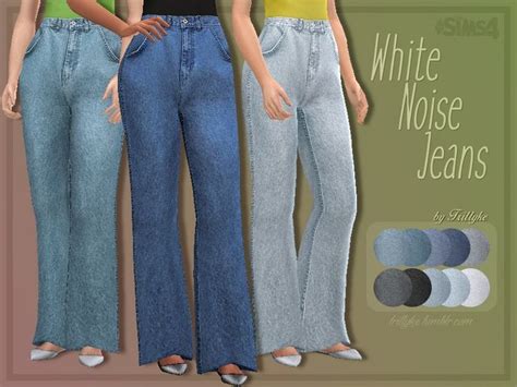 High Waisted Flared Jeans With Realistic Texture Found In Tsr