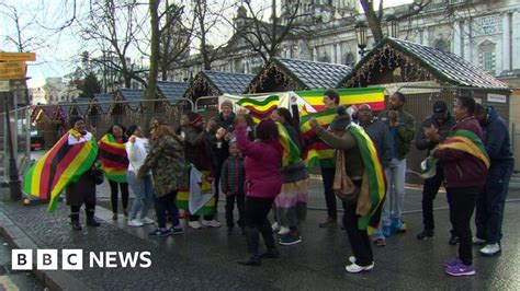 Robert Mugabe Singing And Dancing At Belfast Protest