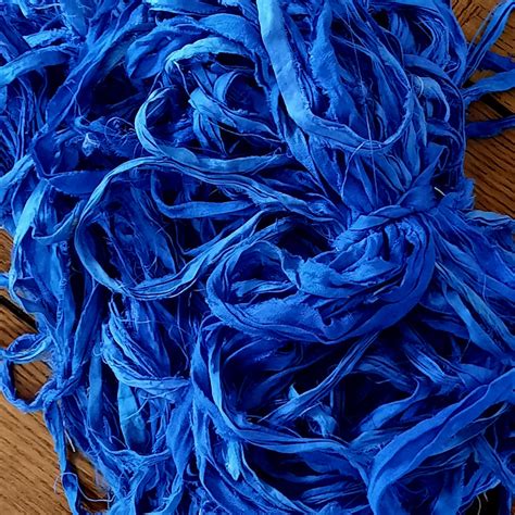 Sari Silk Ribbon Royal Blue Seaside Rug Hooking Company