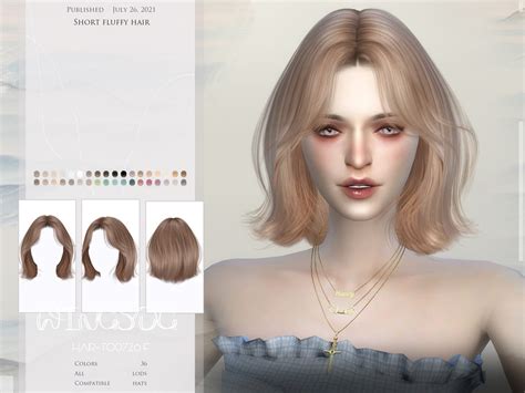 The Sims Resource Wings To0726 Short Fluffy Hair