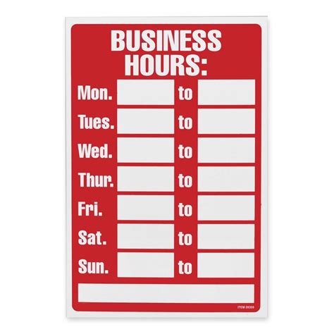 6 Best Printable Office Hours Sign - printablee.com