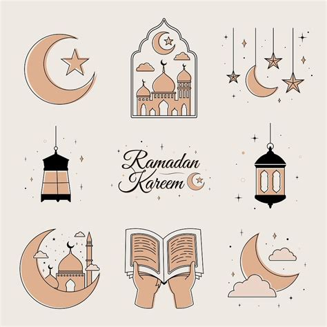 Beige Ramadan Illustration Aesthetic Celebration Premium Vector