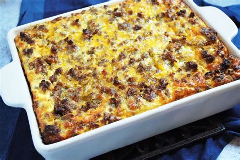 Sausage And Egg Overnight Breakfast Casserole Is A Baked