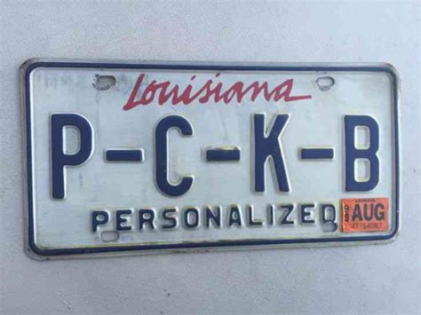 Louisiana Vanity License Plate P C K B Peter Pat Chris