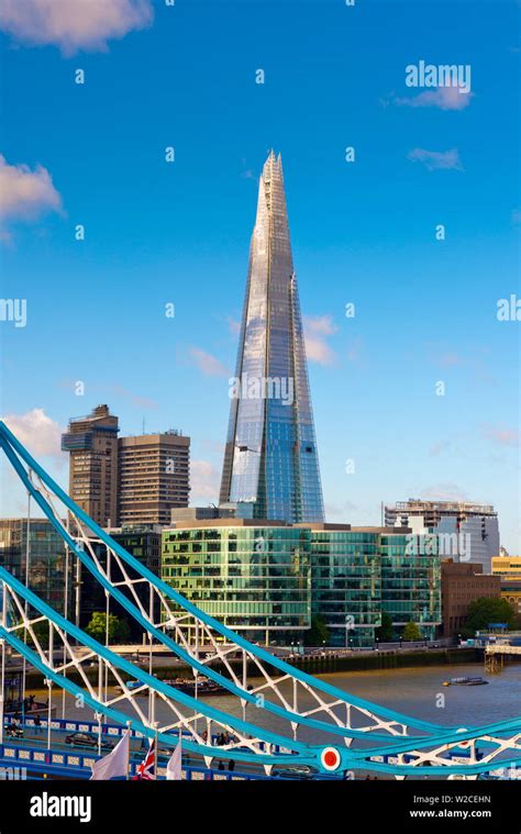 Uk England London River Thames Tower Bridge And The Shard By