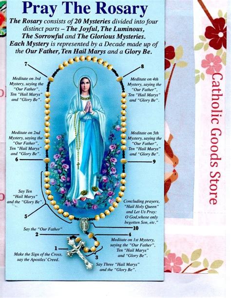 Pray The Rosary Pamphlet Includes All 4 Mysteries English Holy