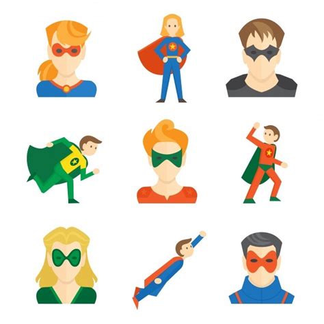 Free Vector Superhero Boys And Girls Avatars In Masks And Disguise