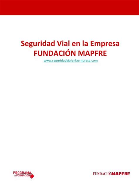 PDF Seguridad Vial en la Empresa FUNDACIÓN