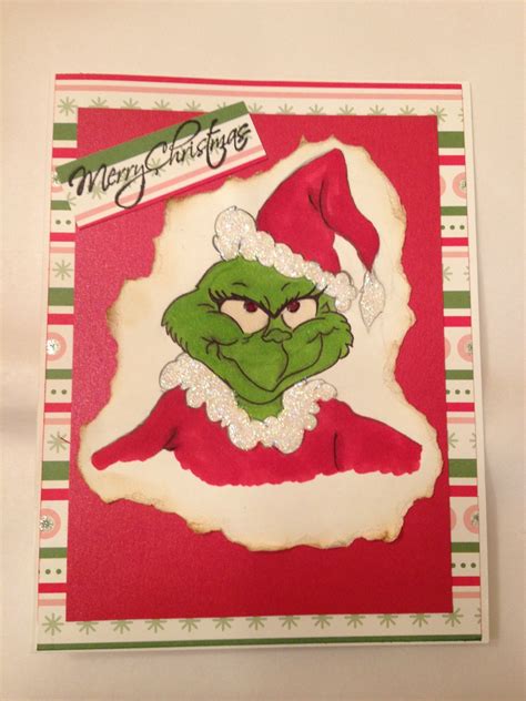 Home Made Grinch Christmas Card Drawing Is Done By Hand Christmas