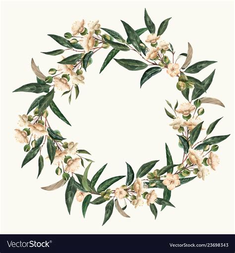 Watercolor Floral Wreath Royalty Free Vector Image