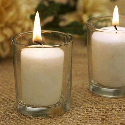 72 Clear Glass Votive Holders Candles Included Candle Holders Bulk