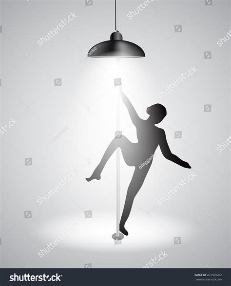 Silhouette Dancing Striptease Girl On Pole Stock Vector Royalty Free