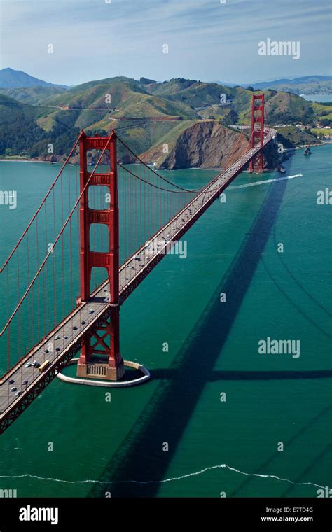 Golden Gate Bridge And Marin Headlands San Francisco Bay San