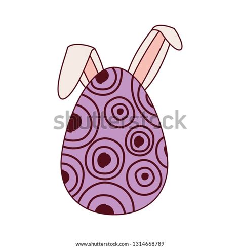 Easter Egg Rabbit Ears Isolated Icon Stock Vector Royalty Free