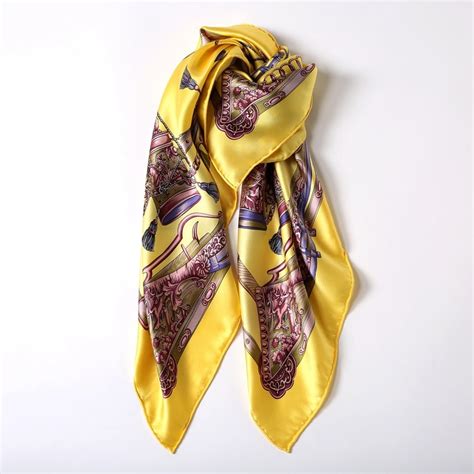 100 Satin Silk Scarf Women Large Square Silk Scarfs Wrap Shawl Luxury