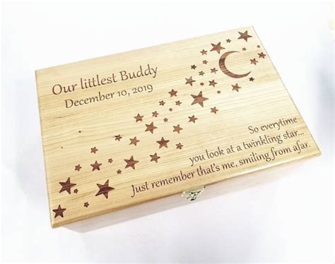Custom Personalized Moon And Stars Memory Box12x8x4 Engraved Etsy