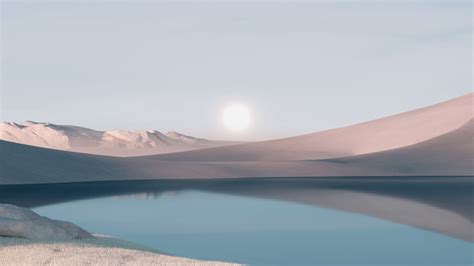 Desert Landscape Lake Sunrise Windows 11 4k Hd Windows 11 Wallpapers