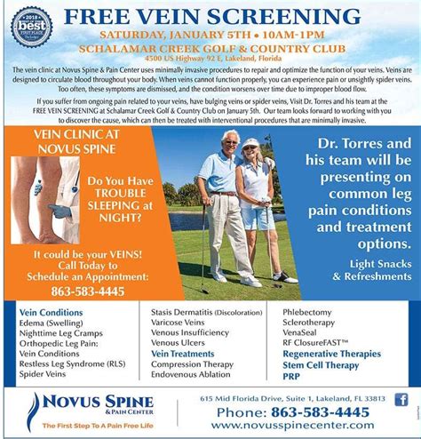 Novus Spine And Pain Center Free Vein Clinic Novus Spine And Pain Center