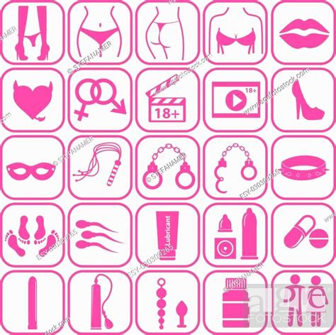Sex Icons Set Symbol Xxx Vector Illustration Stock Vector Vector And Low Budget Royalty Free