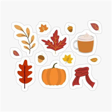 Autumn Fall Season Cosy Pattern Pack Sticker By Myabstractmind Autumn