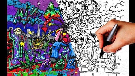Lets Draw Graffiti Art Time Lapse How To Build Up Your Layers Youtube