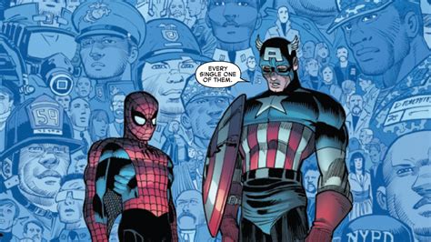 Captain America And Spider Man Pay Tribute To The Victims Of September 11 Attacks On Its 20th