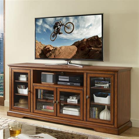 Rustic Brown Wood Rochester Extra Long Media Stand | Tv stand wood, Highboy tv stand, Tv stand