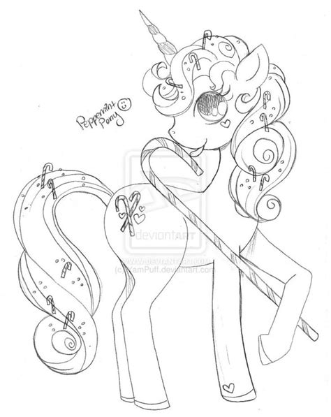 Peppermint Pony Commish Sketch By Yampuff On Deviantart Black Cat Art