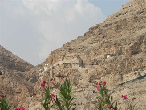 From the view cafe, looking north, you can see jericho old city, and by looking east you can see the mount of temptation, where jesus fasted for 40 days and 40 nights. Photo of A monastery near Jericho, near the mount of ...