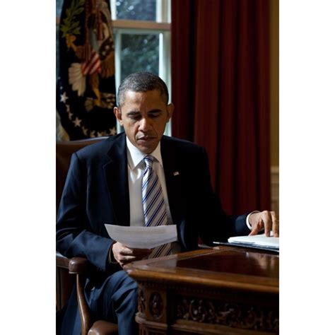 President Barack Obama Reads A Document In The Oval Office History 24