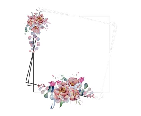 Watercolor Floral Flower Frame Png Image Png Mart