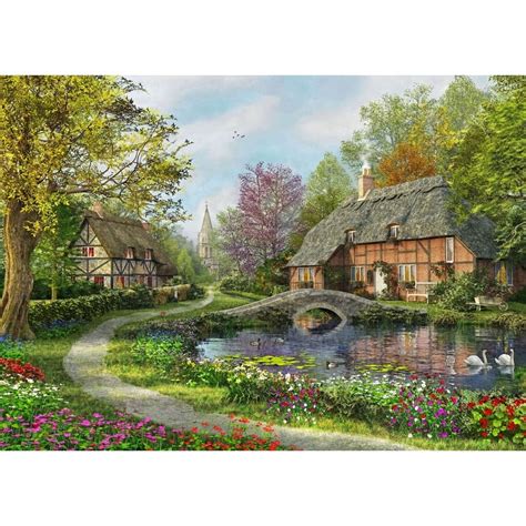 Meadow Cottages Rolled Canvas Art Dominic Davidson 24 X 18