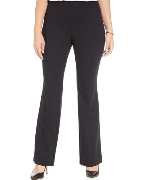 Inc International Concepts Plus Size Pull On Ponte Bootcut Pants In
