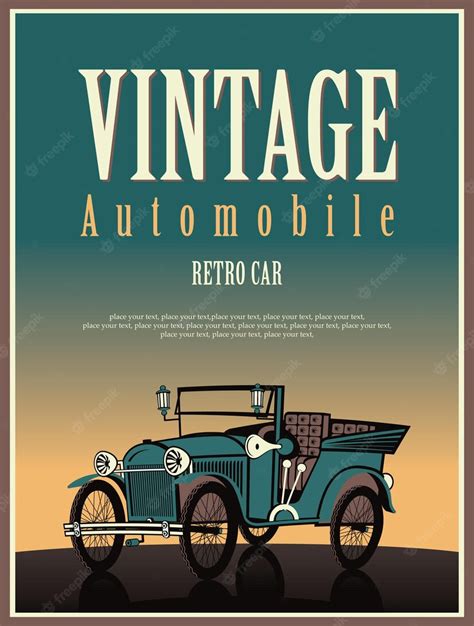 Premium Vector Vintage Car Poster