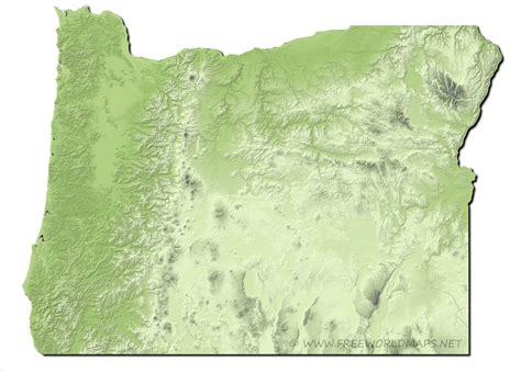 Physical Map Of Oregon