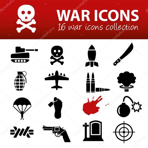 War Icons — Stock Vector © Glorcza 57097409