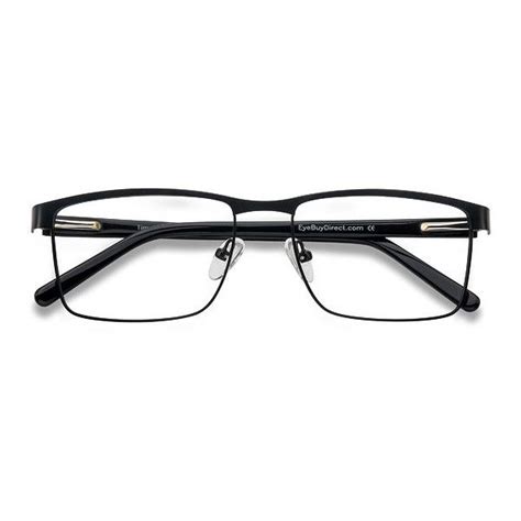 men s time square black browline rectangle metal 13103 metal rx 42 liked on polyvore