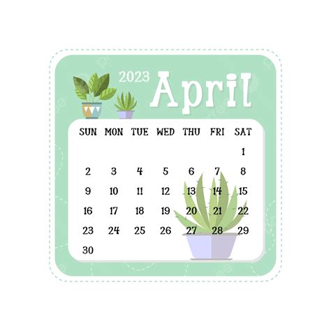 2023 New Year April Cartoon Calendar 2023 April Calendar Png And