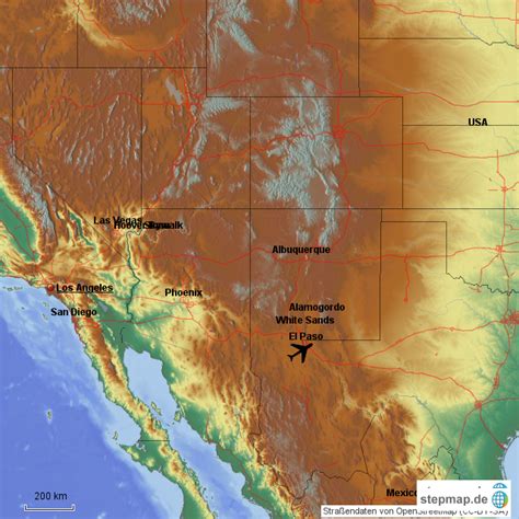 Stepmap Südwest Amerika Reise Landkarte Für Nordamerika