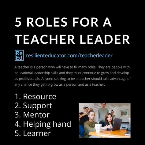 5 Roles For A Teacher Leader Resilient Educator