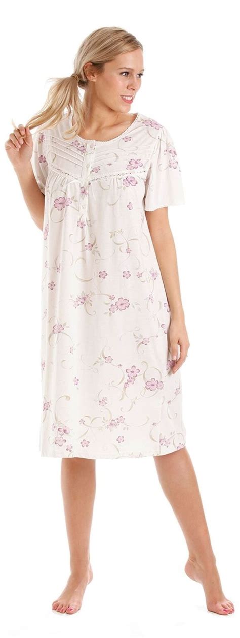 Lady Olga Short Sleeve Jersey Cotton Rich Floral Nightie Nightdress Nightshirt Ebay