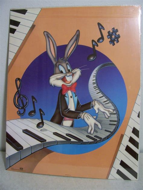 Bugs Bunny Playing Piano Vintage 1988 Poster 22 X Etsy
