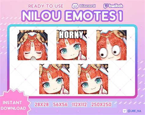 Nilou Genshin Impact Six Emotes Incl Variations Bundle Etsy