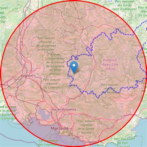 Les cartes interactives pour calculer le rayon de 100km autour de son domicile. Carte : Etes-vous dans le rayon de 100 km autour de ...