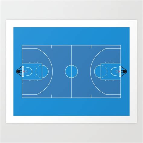 Blue Basketball Court Art Print By From Above Society6