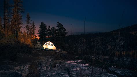 壁纸帐篷，星空，夜，露营，树木高清：宽屏：高清晰度：全屏